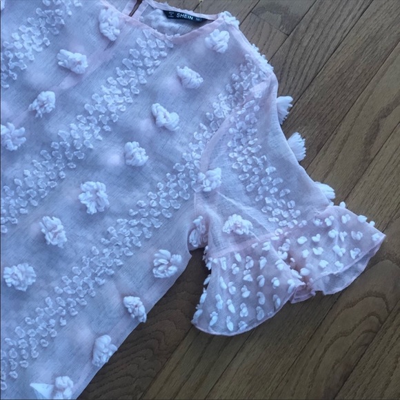 Shein official sheer  pompom blouse - Picture 13 of 14